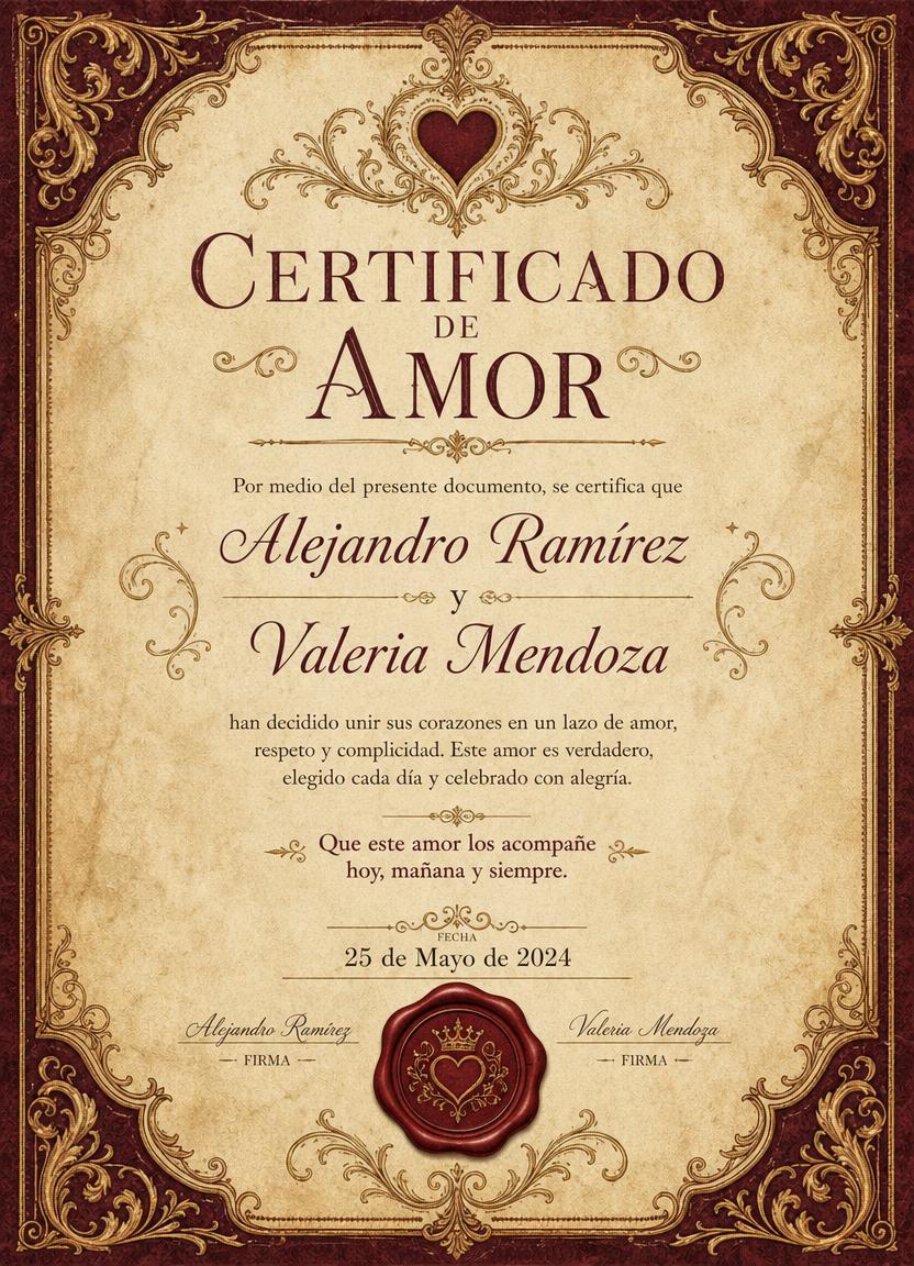 Certificado estilo Clásico Vintage sin foto
